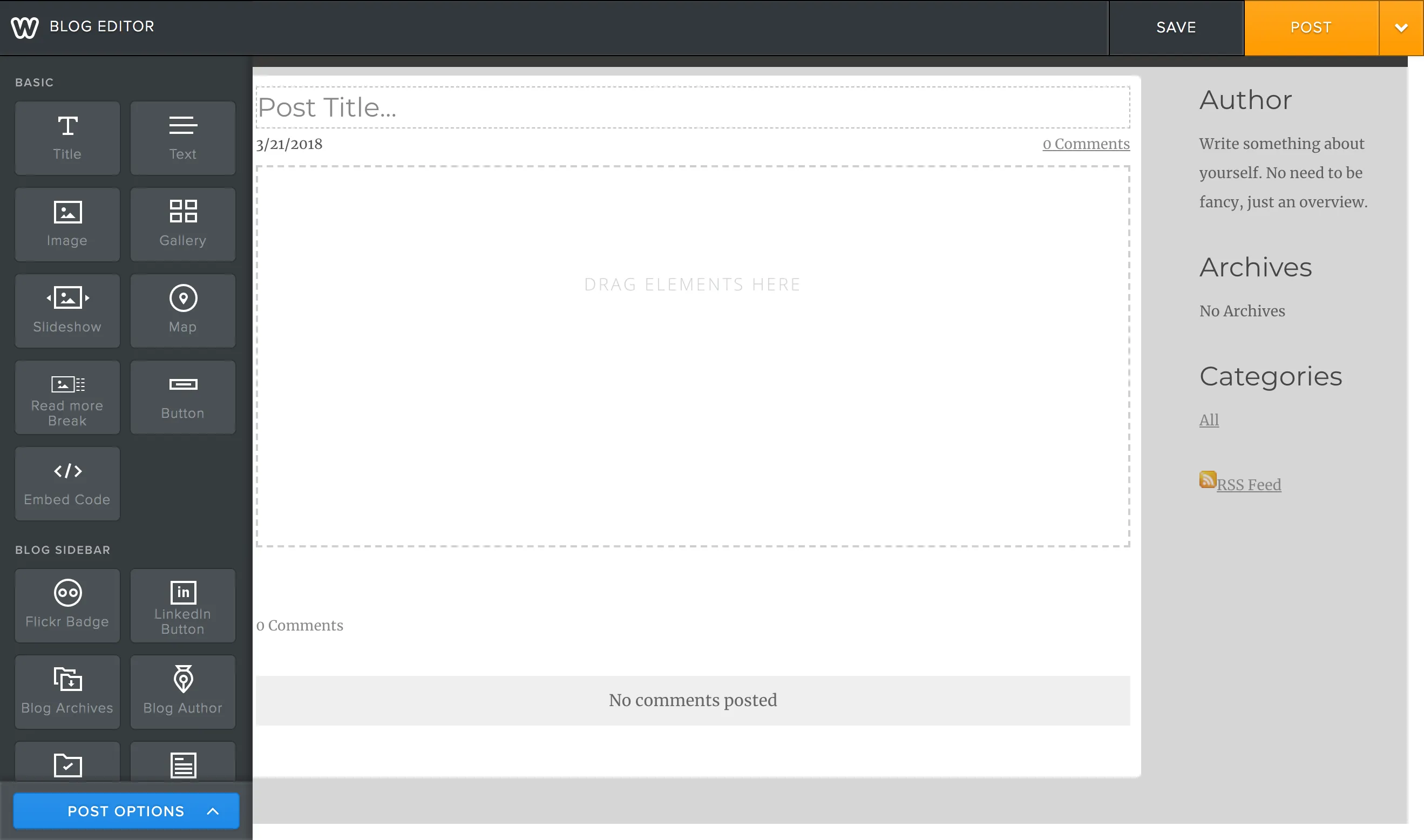 Weebly: Has a blogging platform